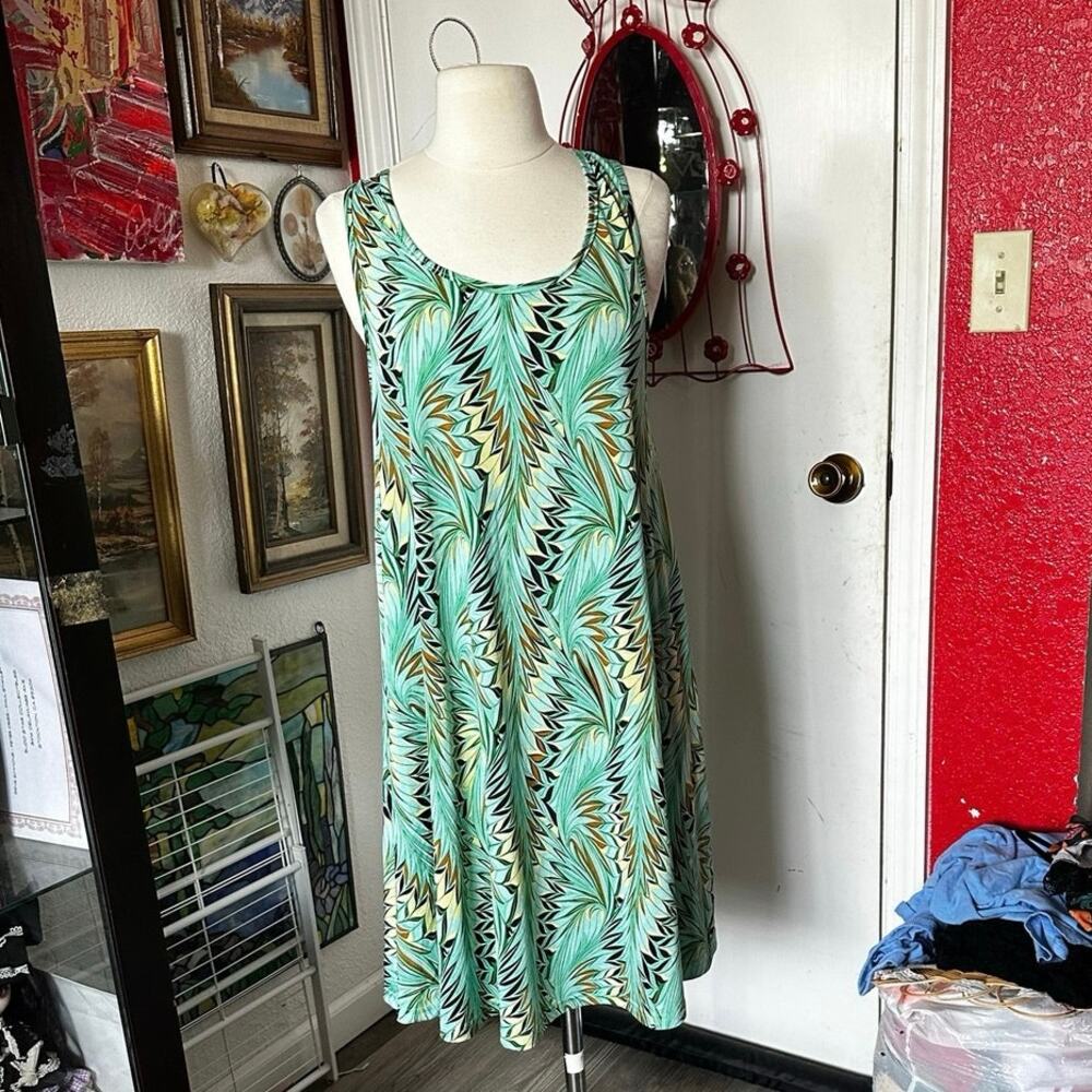 rr hawaii resort green tank shirt dress